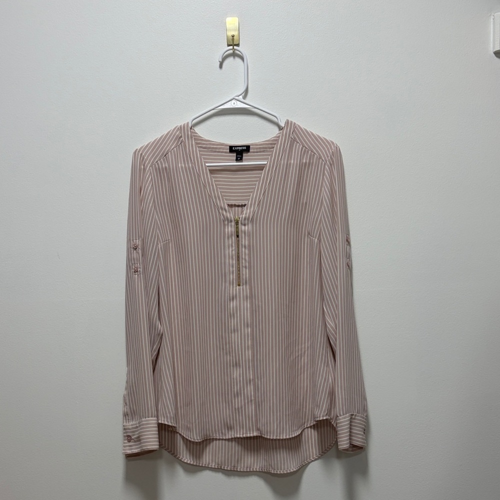 Express Light Pink Striped Blouse